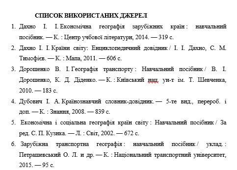 Пример оформления библиографии